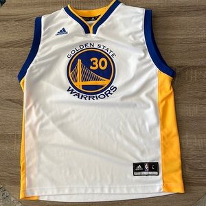 White blue and yellow #30 curry jersey. Youth large.